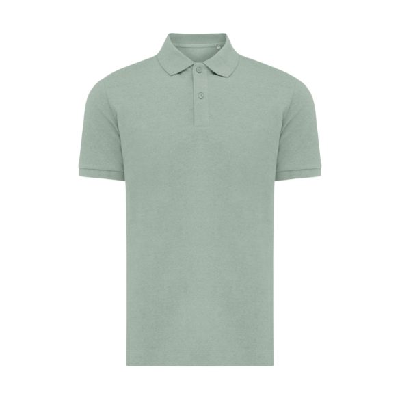 Iqoniq Yosemite recycled cotton pique polo, iceberg green