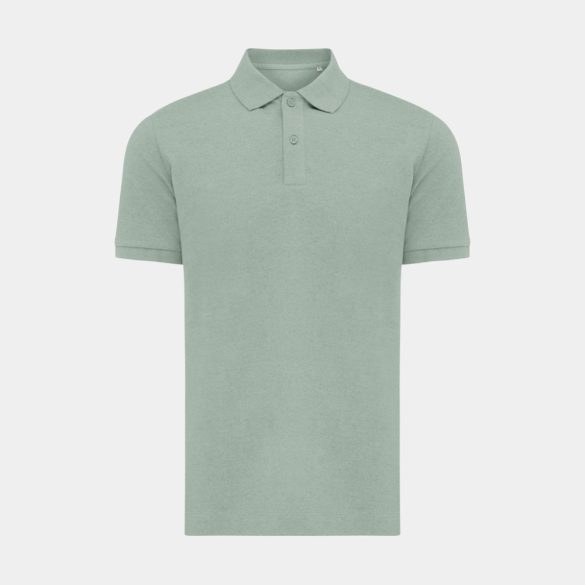 Iqoniq Yosemite recycled cotton pique polo, iceberg green