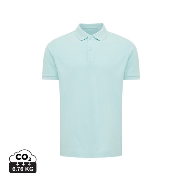 Iqoniq Yosemite recycled cotton pique polo, crushed mint