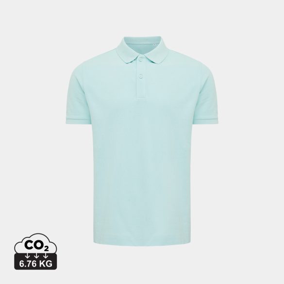 Iqoniq Yosemite recycled cotton pique polo, crushed mint