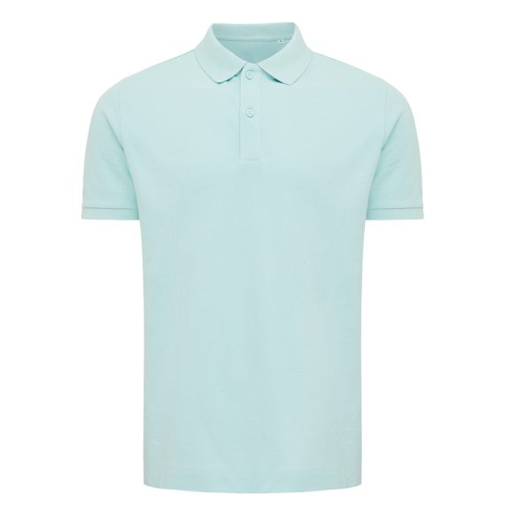 Iqoniq Yosemite recycled cotton pique polo, crushed mint
