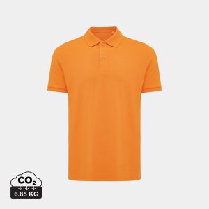 Iqoniq Yosemite recycled cotton pique polo, orange