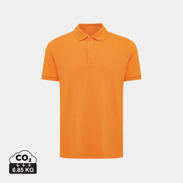 Iqoniq Yosemite recycled cotton pique polo, orange