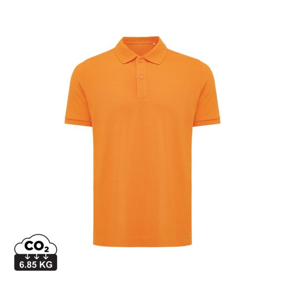 Iqoniq Yosemite recycled cotton pique polo, orange