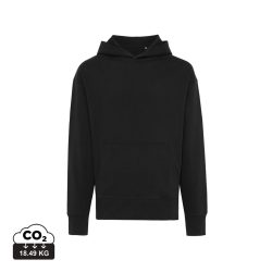 Iqoniq Yoho recycled cotton relaxed hoodie, black