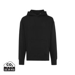 IQONIQ Yoho recycled cotton relaxed hoodie, black