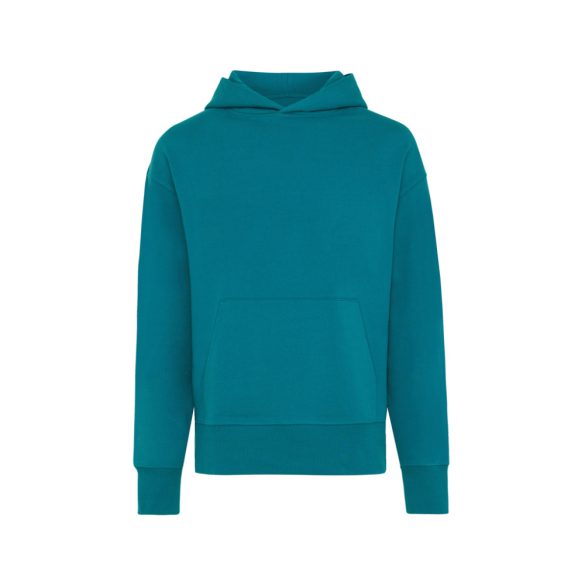 Iqoniq Yoho recycled cotton relaxed hoodie, verdigris