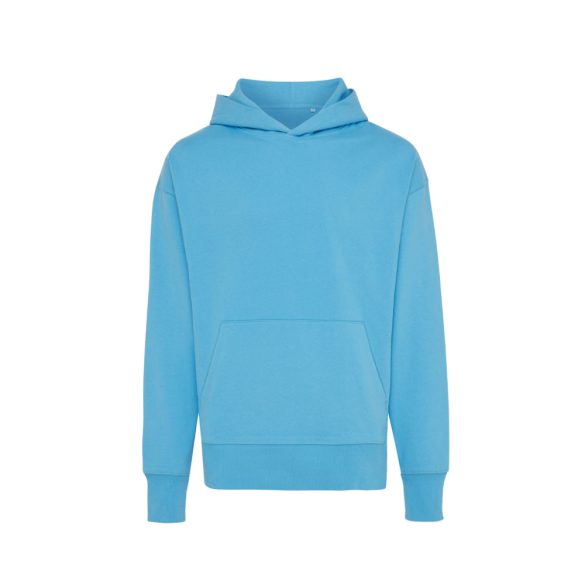Iqoniq Yoho recycled cotton relaxed hoodie, blue