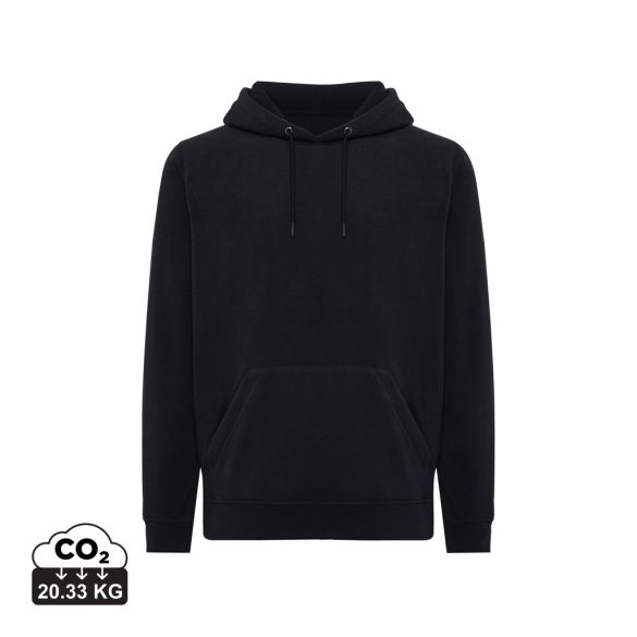 IQONIQ Trivor recycled polyester microfleece hoodie, black