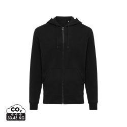 IQONIQ Abisko recycled cotton zip through hoodie, black
