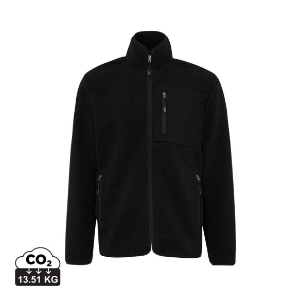 IQONIQ Diran recycled polyester pile fleece jacket, black