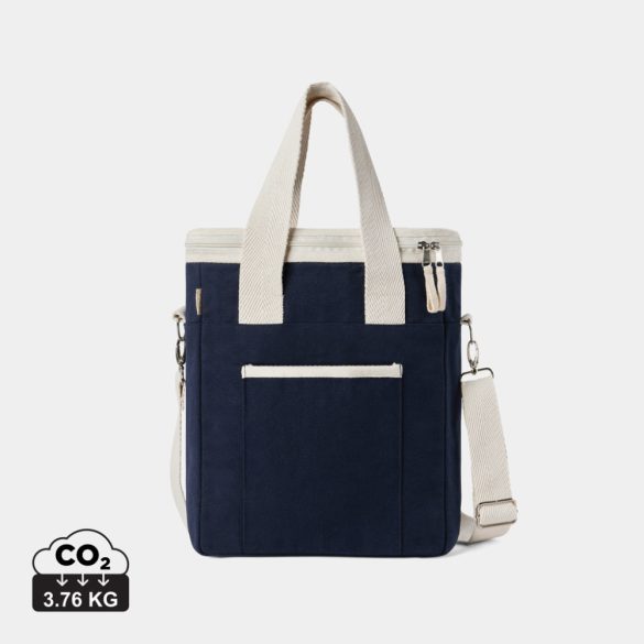 VINGA Volonne AWARE™ recycled canvas cooler tote bag, navy