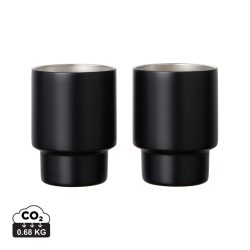 VINGA Nagano RCS  recycled SS mugs, set of 2, black