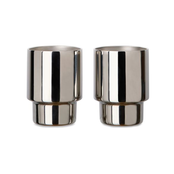 VINGA Nagano RCS  recycled SS mugs, set of 2, reflecting