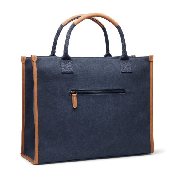 VINGA Bosler RCS recycled canvas office tote, navy