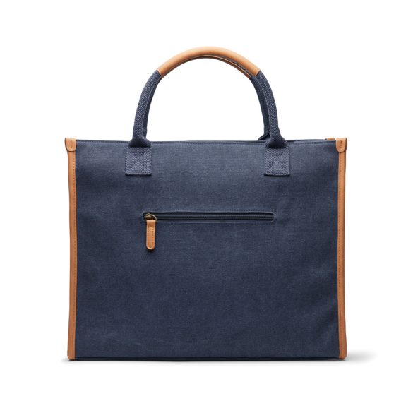 VINGA Bosler RCS recycled canvas office tote, navy