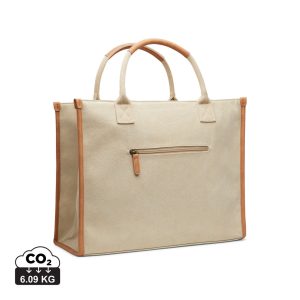 VINGA Bosler RCS recycled canvas office tote, beige