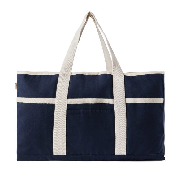VINGA Volonne AWARE™ recycled canvas beach bag, blue