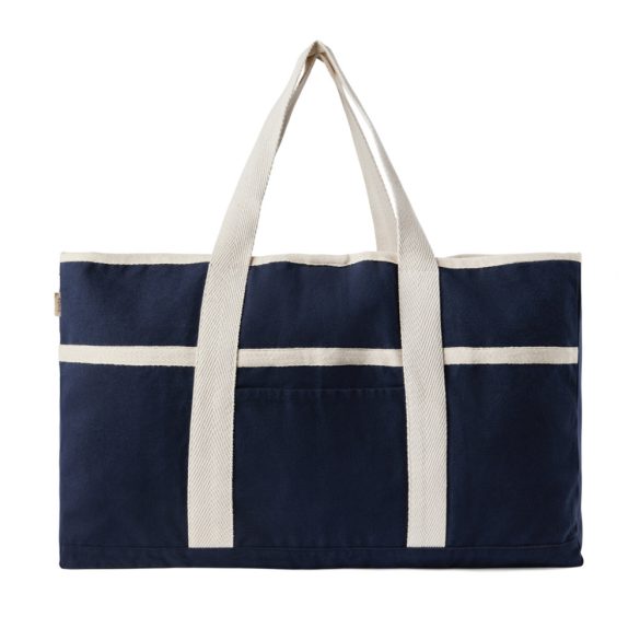 VINGA Volonne AWARE™ recycled canvas beach bag, blue