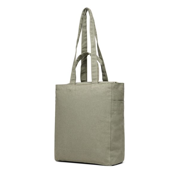 VINGA Hilo AWARE™ recycled canvas zip tote, green