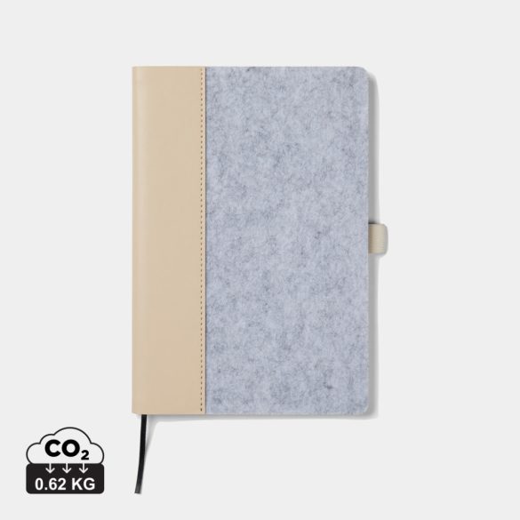 VINGA Albon GRS recycled felt notebook, grey