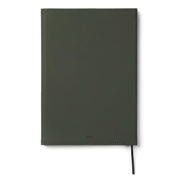 VINGA Baltimore GRS certified paper & PU notebook, green