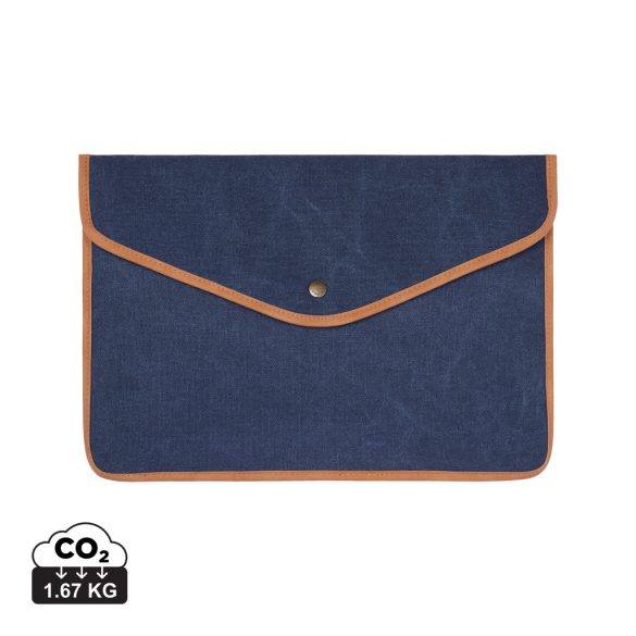 VINGA Bosler GRS recycled canvas 14" laptop sleeve, navy