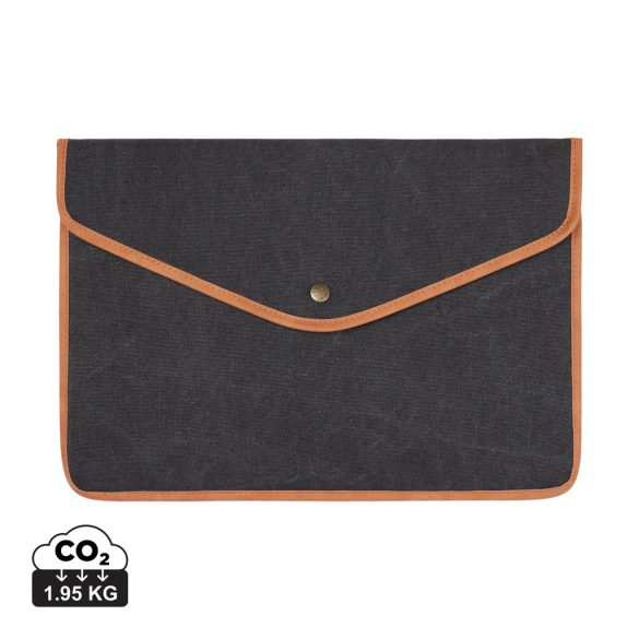 VINGA Bosler GRS recycled canvas 16" laptop sleeve, black