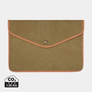 VINGA Bosler GRS recycled canvas 16" laptop sleeve, green