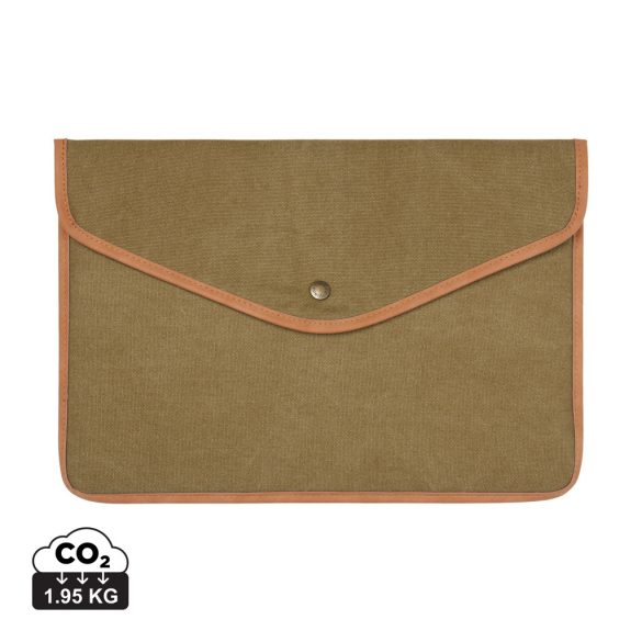 VINGA Bosler GRS recycled canvas 16" laptop sleeve, green