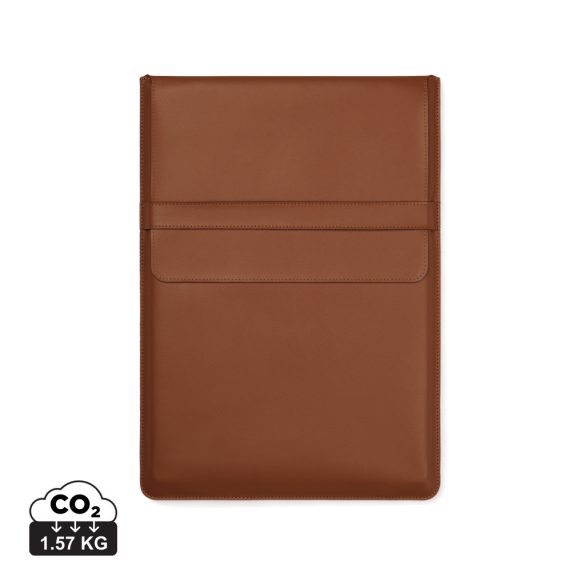 VINGA Timo PU RCS RPET 16" laptop sleeve, brown