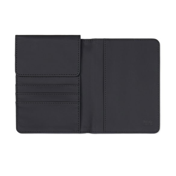 VINGA Baltimore RCS recycled polyester RFID passport cover, black