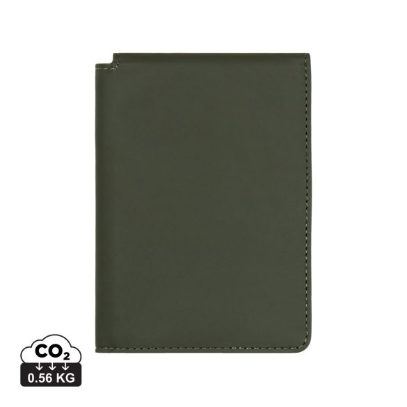 VINGA Baltimore RCS recycled polyester RFID passport cover, green