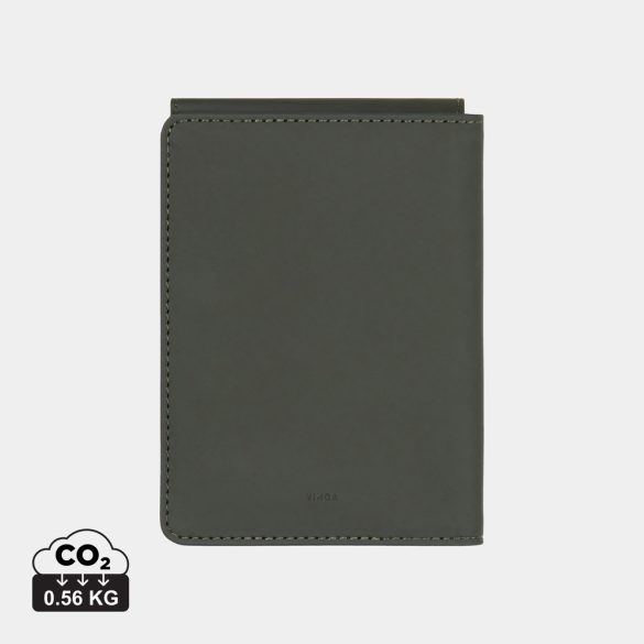 VINGA Baltimore RCS recycled polyester RFID passport cover, green