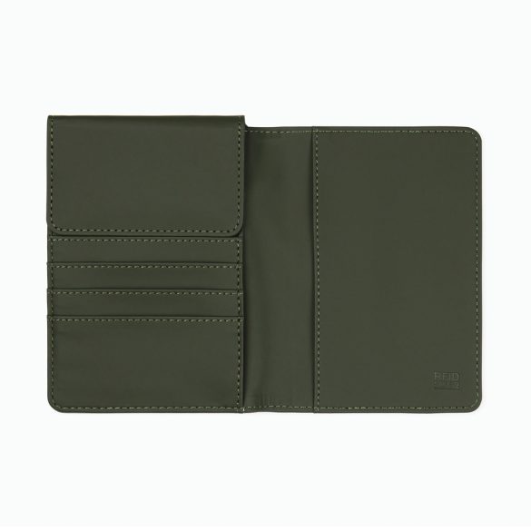 VINGA Baltimore RCS recycled polyester RFID passport cover, green
