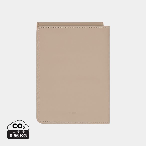 VINGA Baltimore RCS recycled polyester RFID passport cover, greige