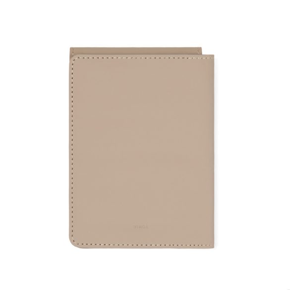 VINGA Baltimore RCS recycled polyester RFID passport cover, greige