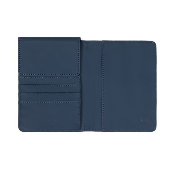 VINGA Baltimore RCS recycled polyester RFID passport cover, navy