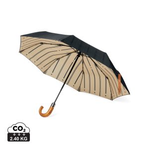 VINGA Bosler AWARE™ recycled pet 21" foldable umbrella, black