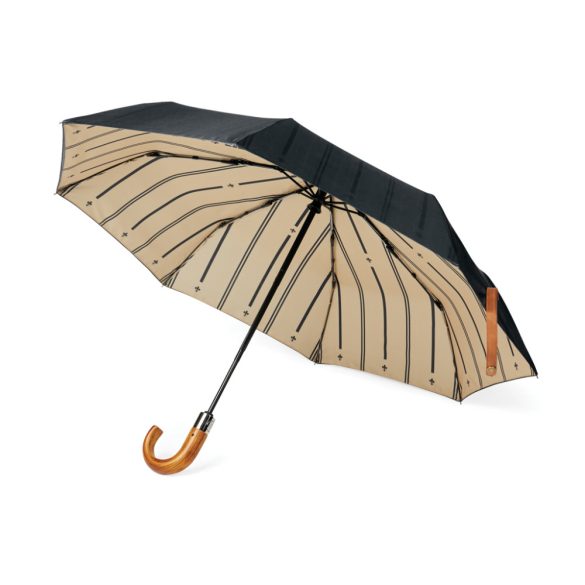 VINGA Bosler AWARE™ recycled pet 21" foldable umbrella, black