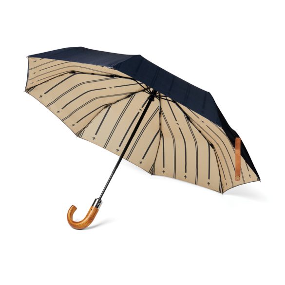 VINGA Bosler AWARE™ recycled pet 21" foldable umbrella, navy