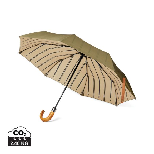 VINGA Bosler AWARE™ recycled pet 21" foldable umbrella, green