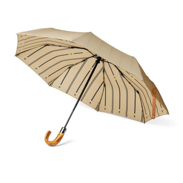 VINGA Bosler AWARE™ recycled pet 21" foldable umbrella, greige